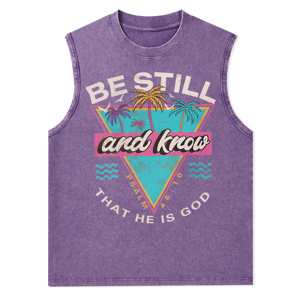 Be Still And Know Christian Washed Tank Top