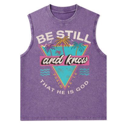 Be Still And Know Christian Washed Tank Top