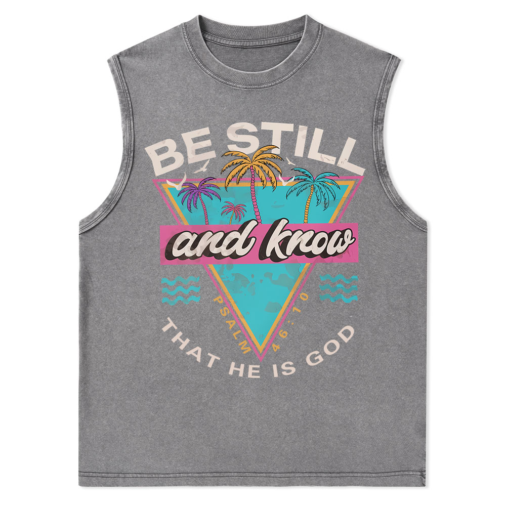 Be Still And Know Christian Washed Tank Top