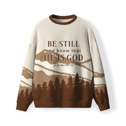Be Still And Know That He Is God Furry Christian Lightweight Sweater