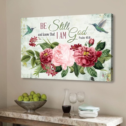 Be Still And Know That I Am God Christian Canvas Wall Art