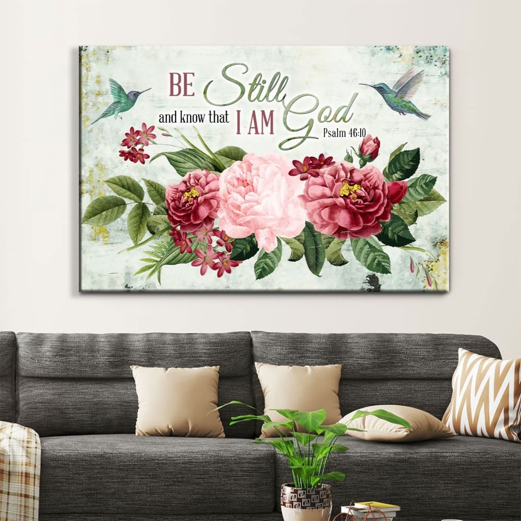 Be Still And Know That I Am God Christian Canvas Wall Art