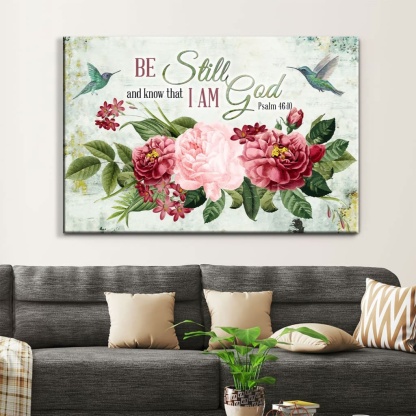 Be Still And Know That I Am God Christian Canvas Wall Art