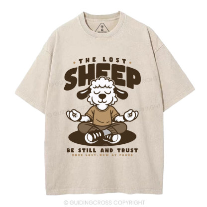 Be Still And Trusty Once Lost Now At Peace Christian Washed T-Shirt