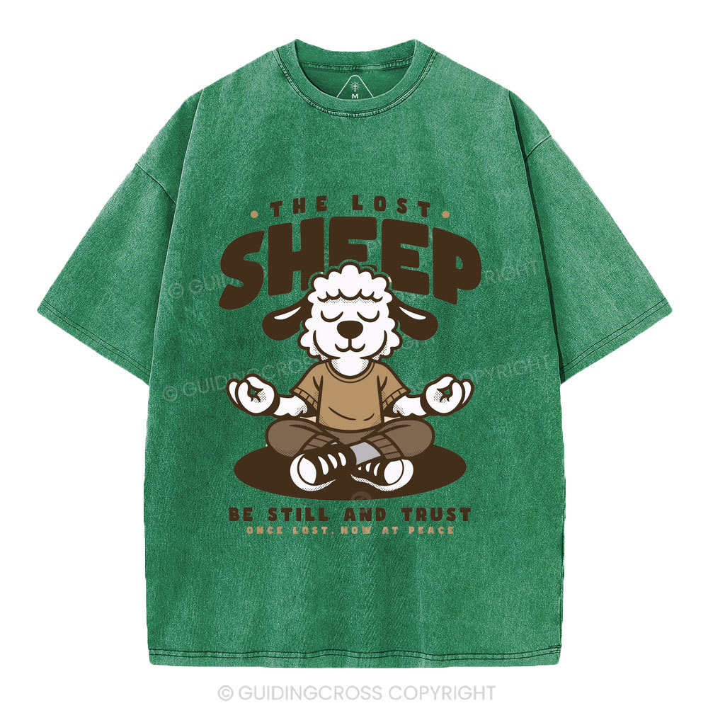 Be Still And Trusty Once Lost Now At Peace Christian Washed T-Shirt