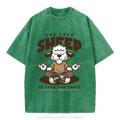 Be Still And Trusty Once Lost Now At Peace Christian Washed T-Shirt