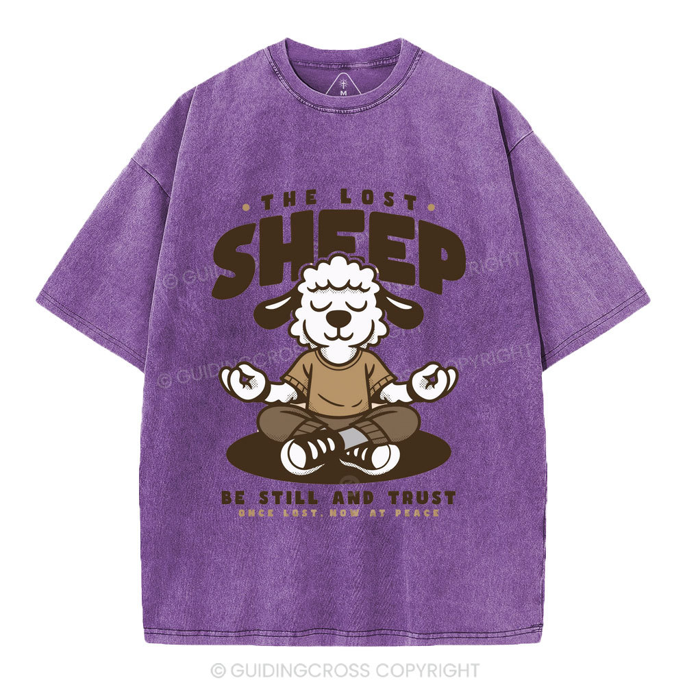 Be Still And Trusty Once Lost Now At Peace Christian Washed T-Shirt