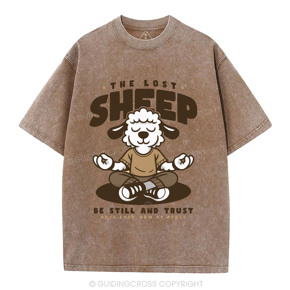 Be Still And Trusty Once Lost Now At Peace Christian Washed T-Shirt