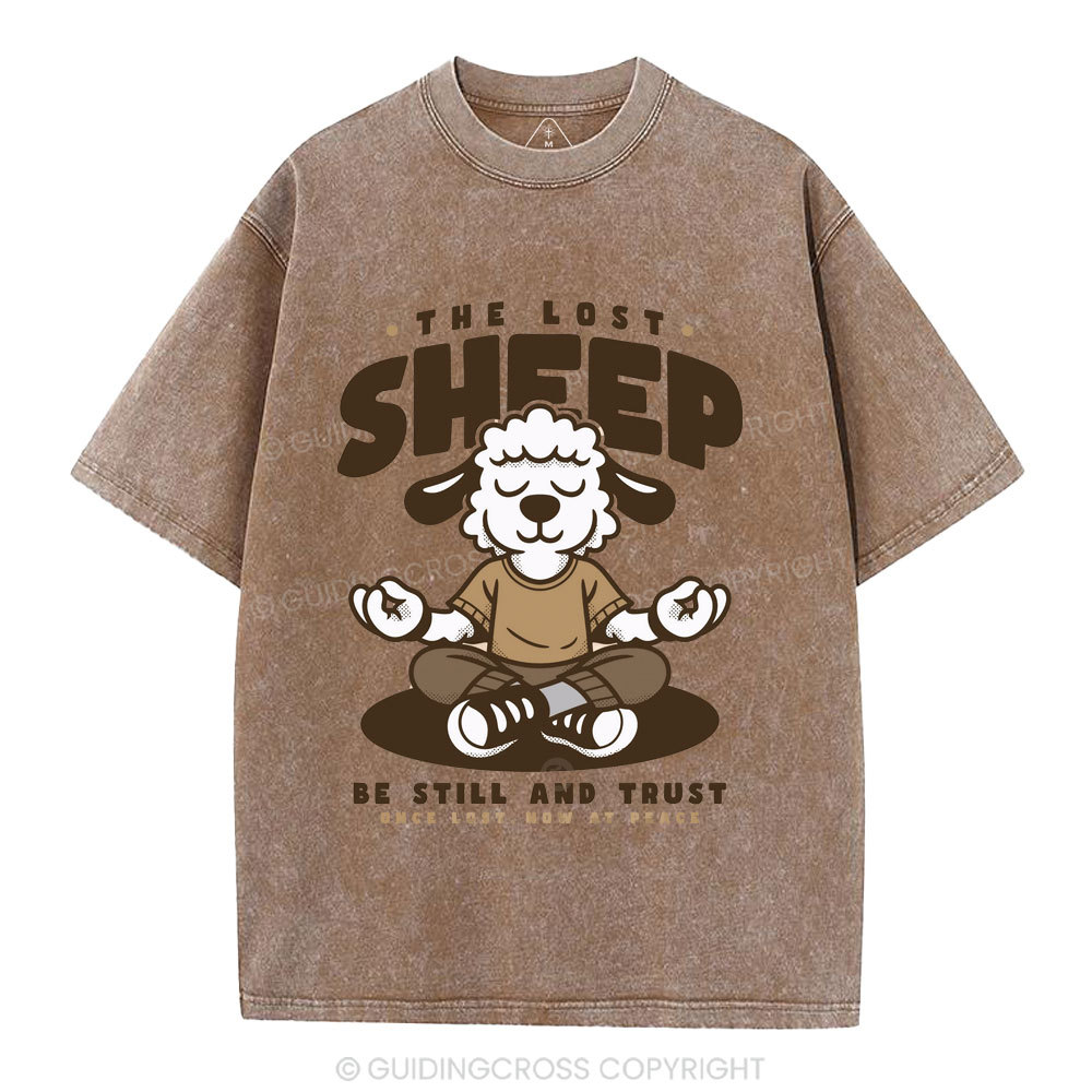 Be Still And Trusty Once Lost Now At Peace Christian Washed T-Shirt