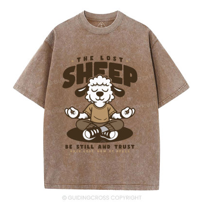 Be Still And Trusty Once Lost Now At Peace Christian Washed T-Shirt