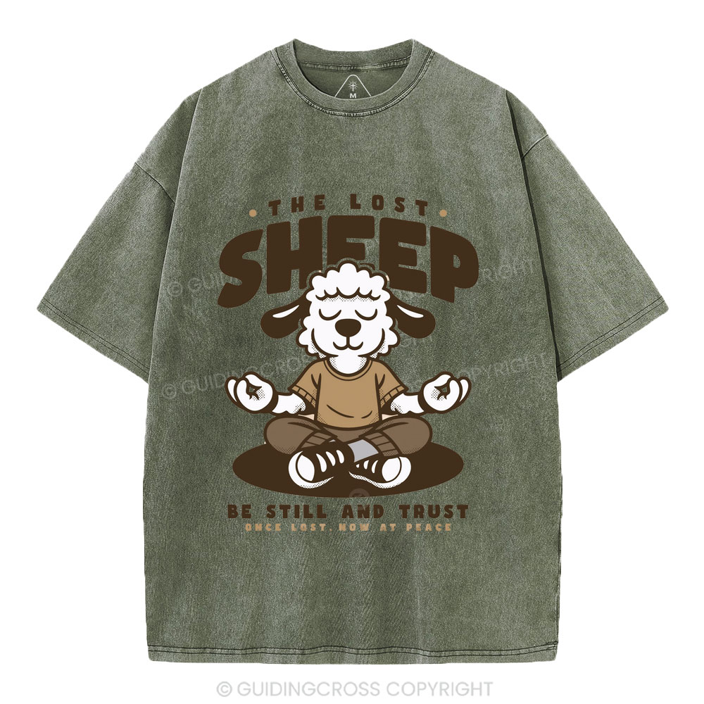 Be Still And Trusty Once Lost Now At Peace Christian Washed T-Shirt