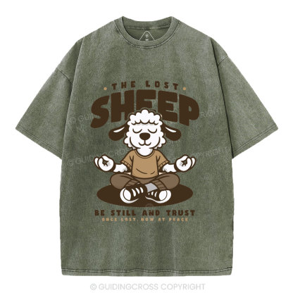 Be Still And Trusty Once Lost Now At Peace Christian Washed T-Shirt