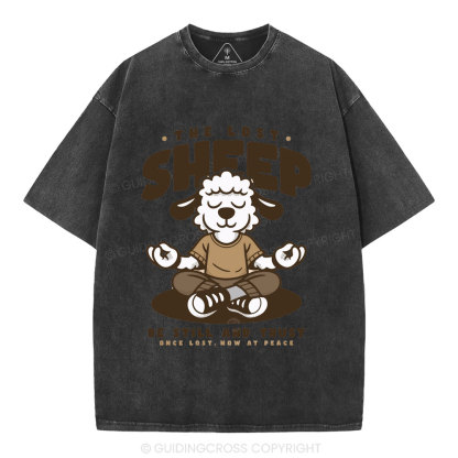 Be Still And Trusty Once Lost Now At Peace Christian Washed T-Shirt