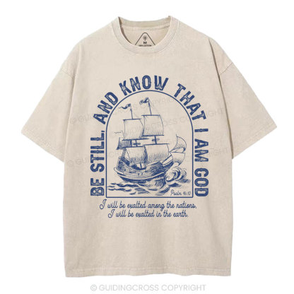 Be Still Christian Washed T-Shirt