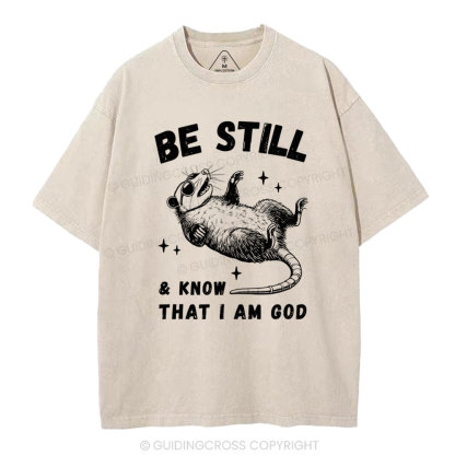 Be Still &Know That I Am God Christian Washed T-Shirt