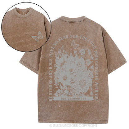 Be Strong And Bold Christian Washed T-Shirt