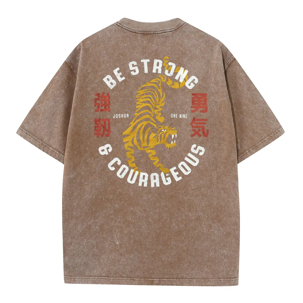 Be Strong And Courageous Christian Washed T-Shirt