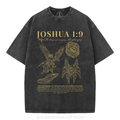 Be Strong And Courageous Christian Washed T-Shirt