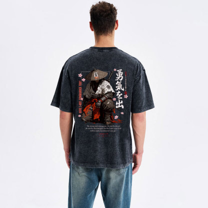 Be Strong And Courageous Christian Washed T-Shirt