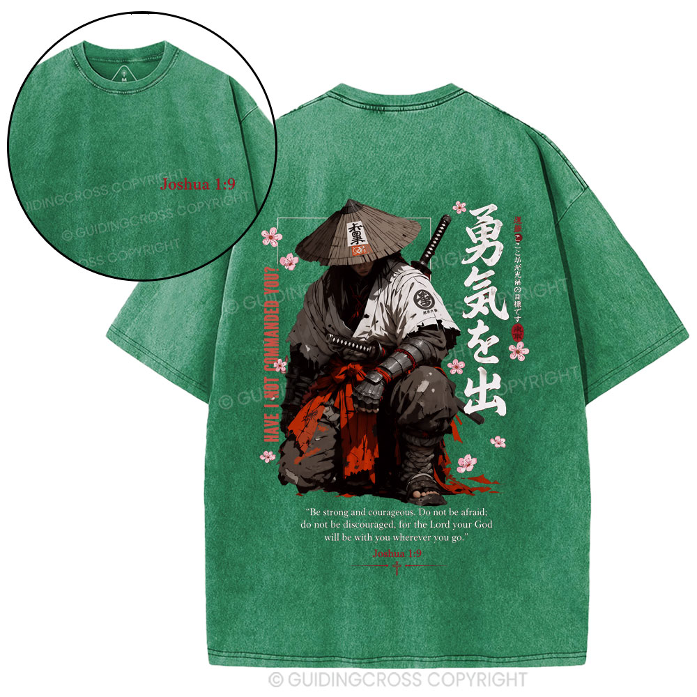 Be Strong And Courageous Christian Washed T-Shirt