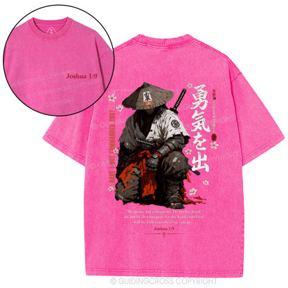 Be Strong And Courageous Christian Washed T-Shirt