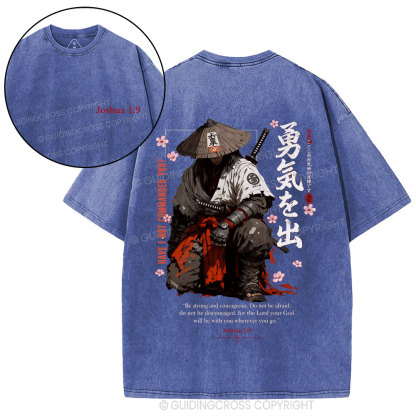 Be Strong And Courageous Christian Washed T-Shirt