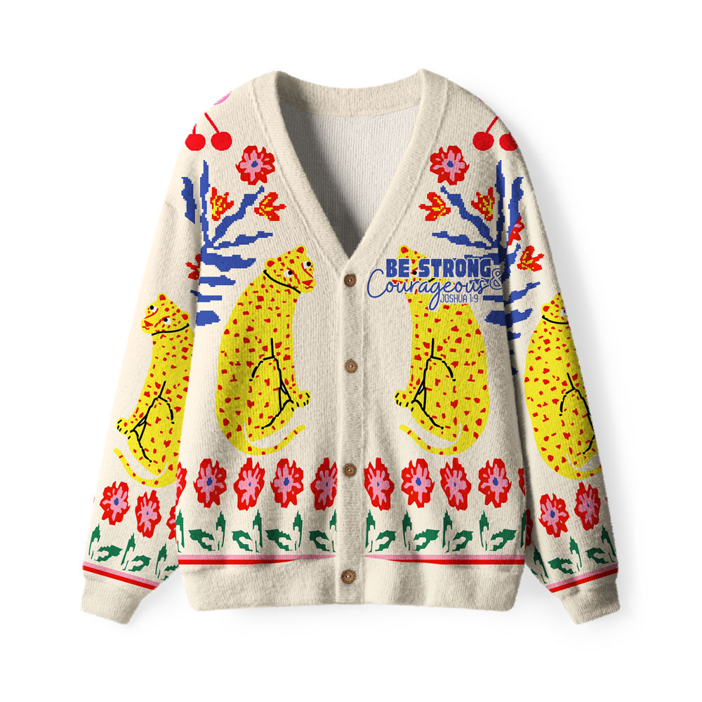 Be Strong And Courageous The Heavens Are Roaring Christian Lightweight Cardigan