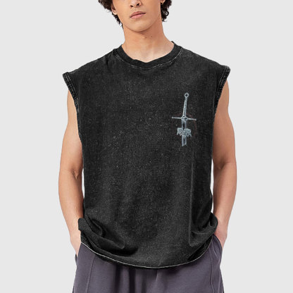 Be Strong And Do Not Give Up Christian Washed Tank Top