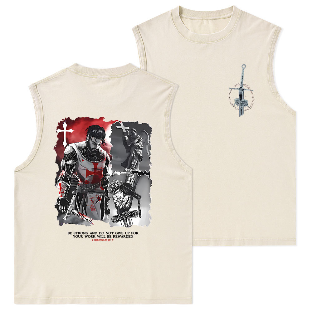Be Strong And Do Not Give Up Christian Washed Tank Top