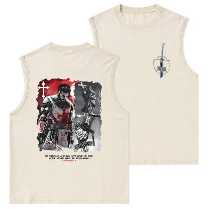 Be Strong And Do Not Give Up Christian Washed Tank Top