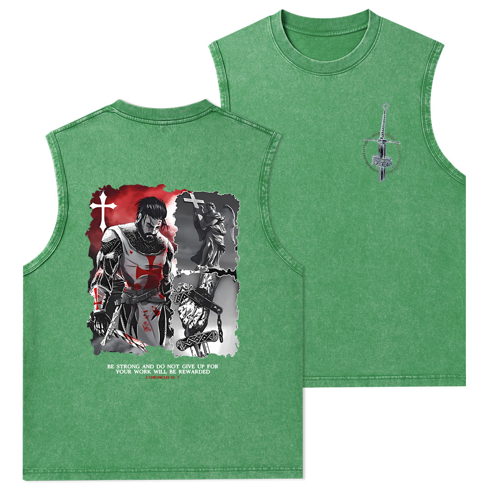 Be Strong And Do Not Give Up Christian Washed Tank Top