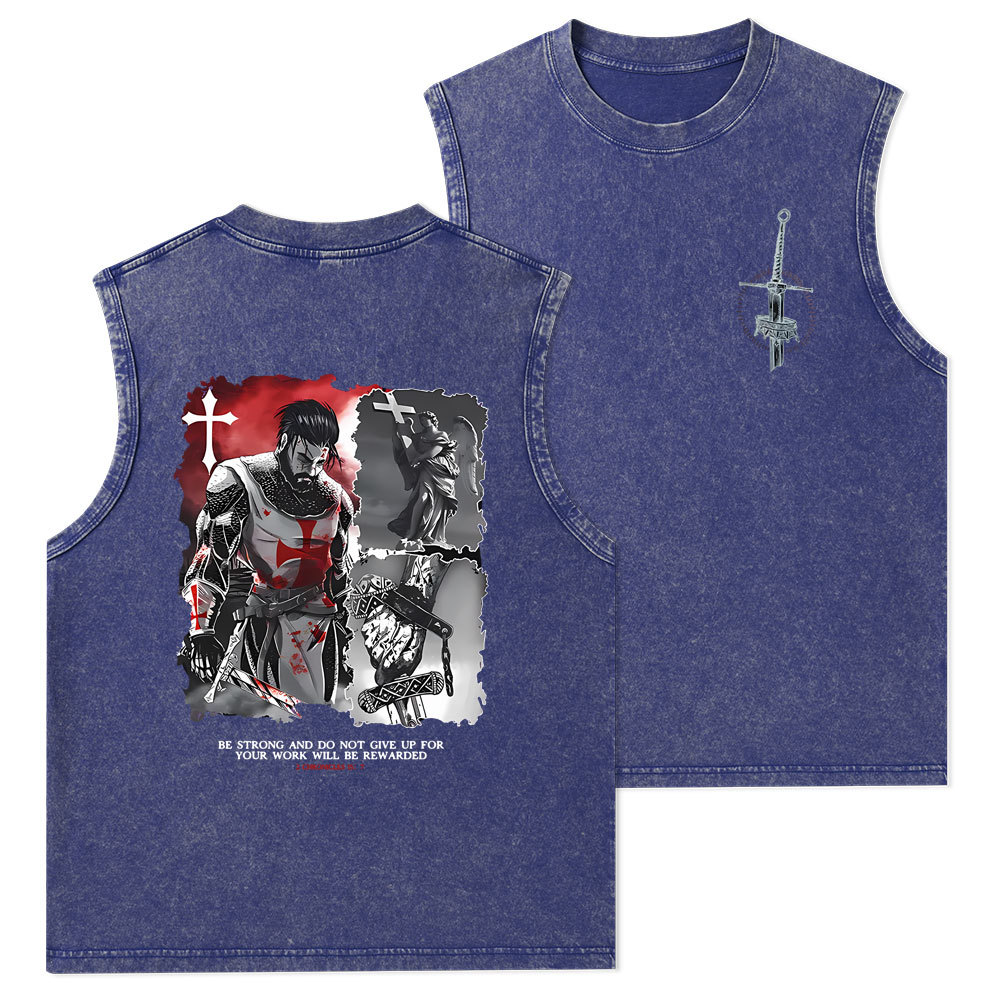 Be Strong And Do Not Give Up Christian Washed Tank Top