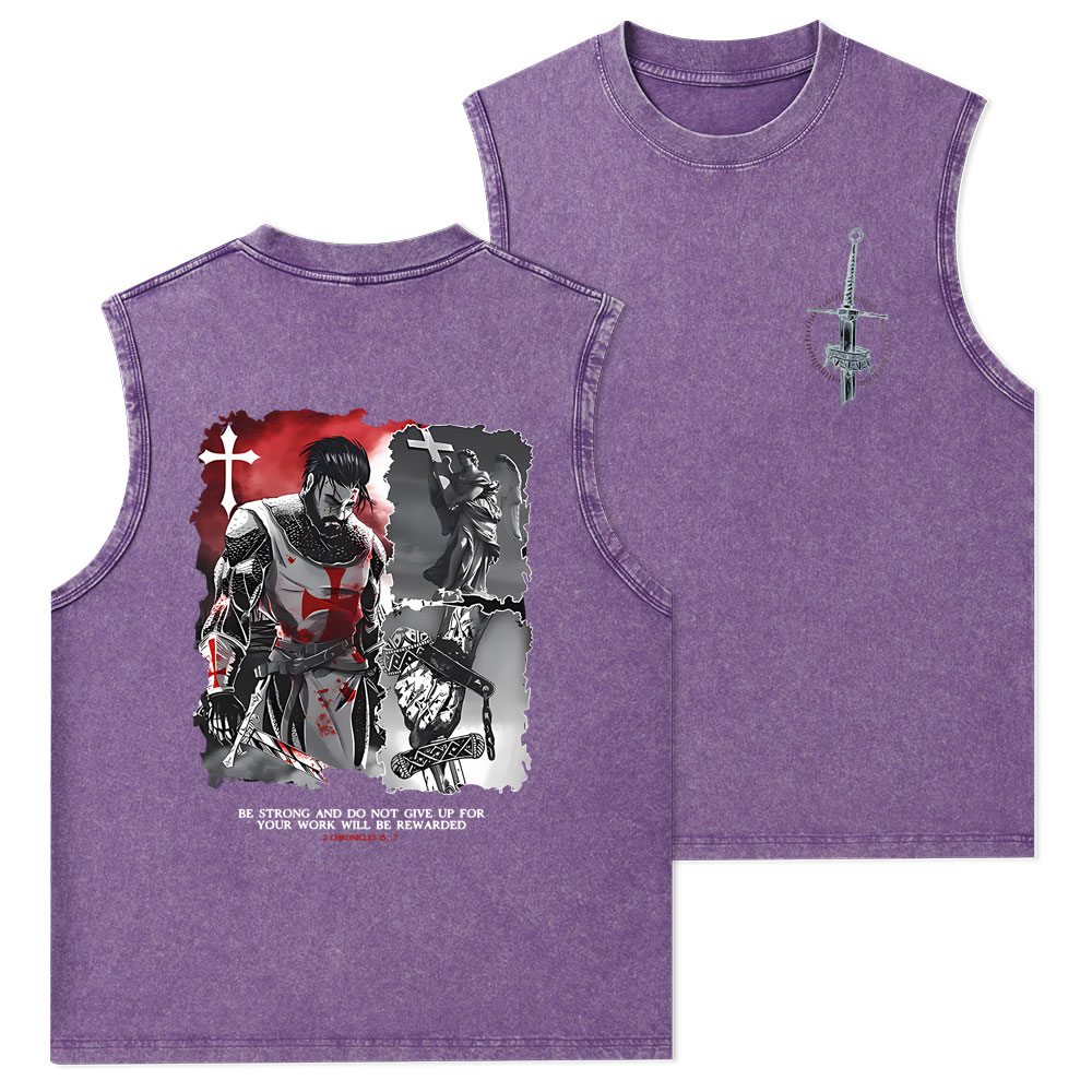 Be Strong And Do Not Give Up Christian Washed Tank Top