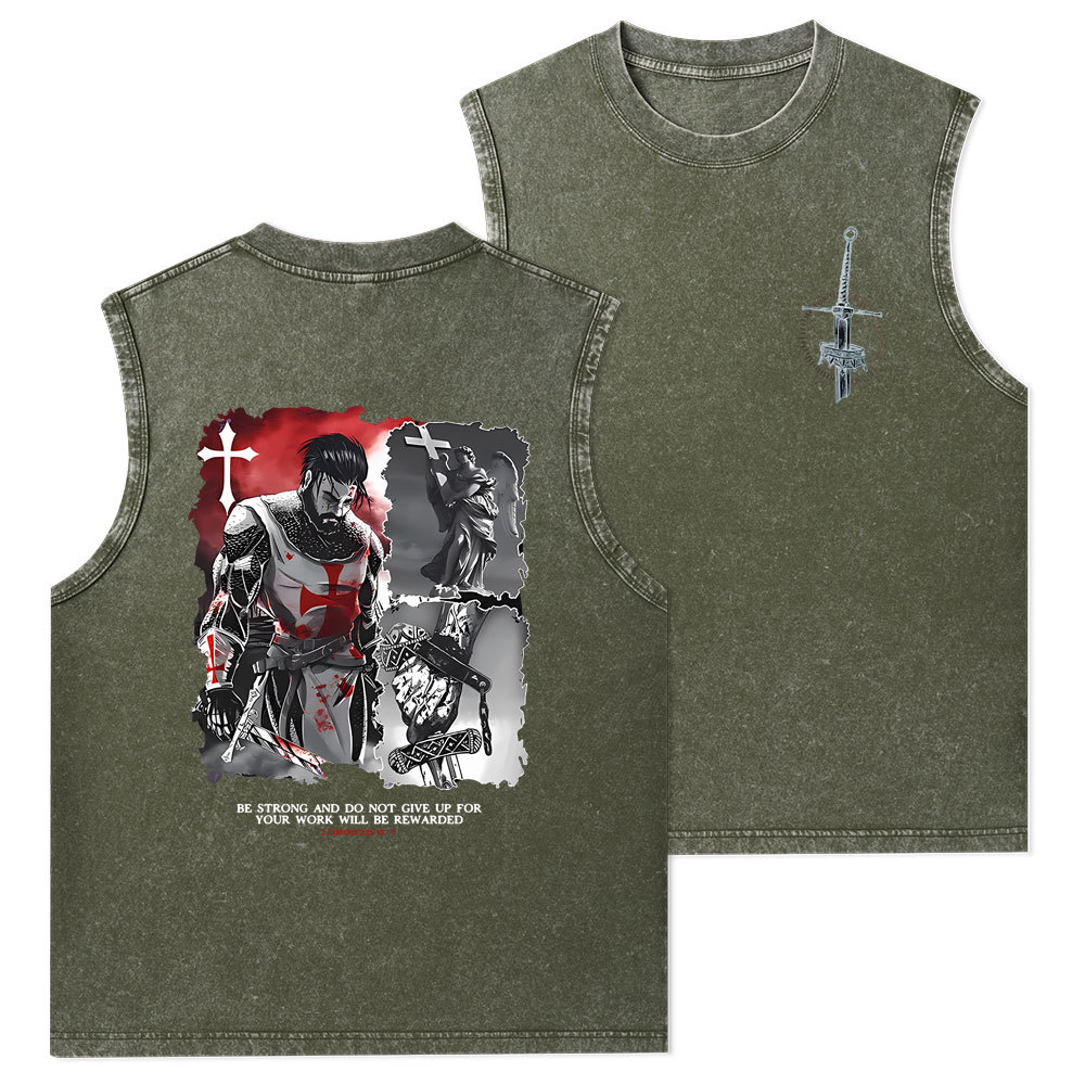Be Strong And Do Not Give Up Christian Washed Tank Top