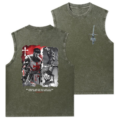 Be Strong And Do Not Give Up Christian Washed Tank Top