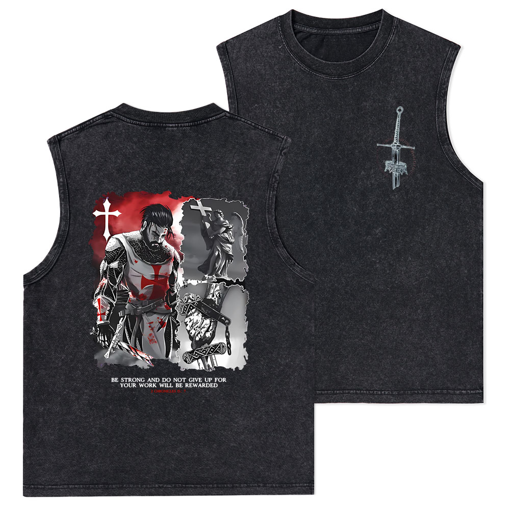 Be Strong And Do Not Give Up Christian Washed Tank Top