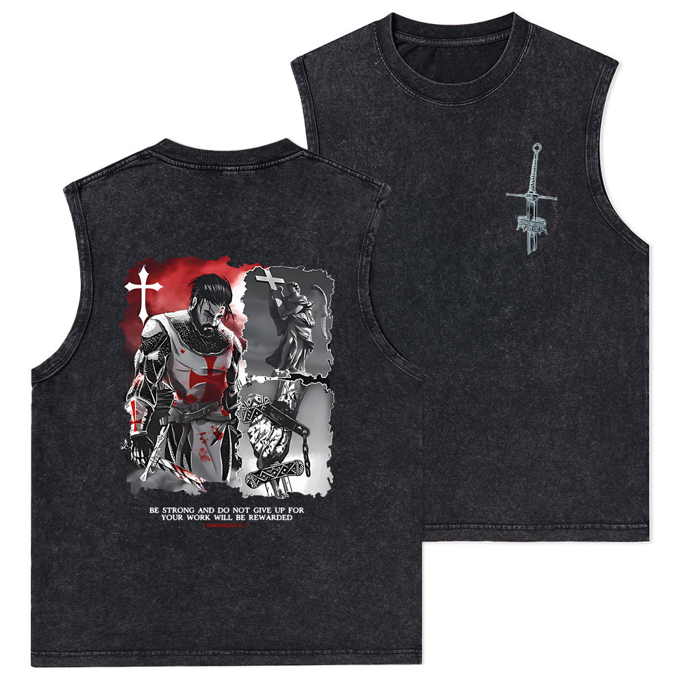 Be Strong And Do Not Give Up Christian Washed Tank Top