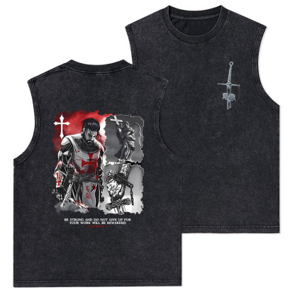Be Strong And Do Not Give Up Christian Washed Tank Top
