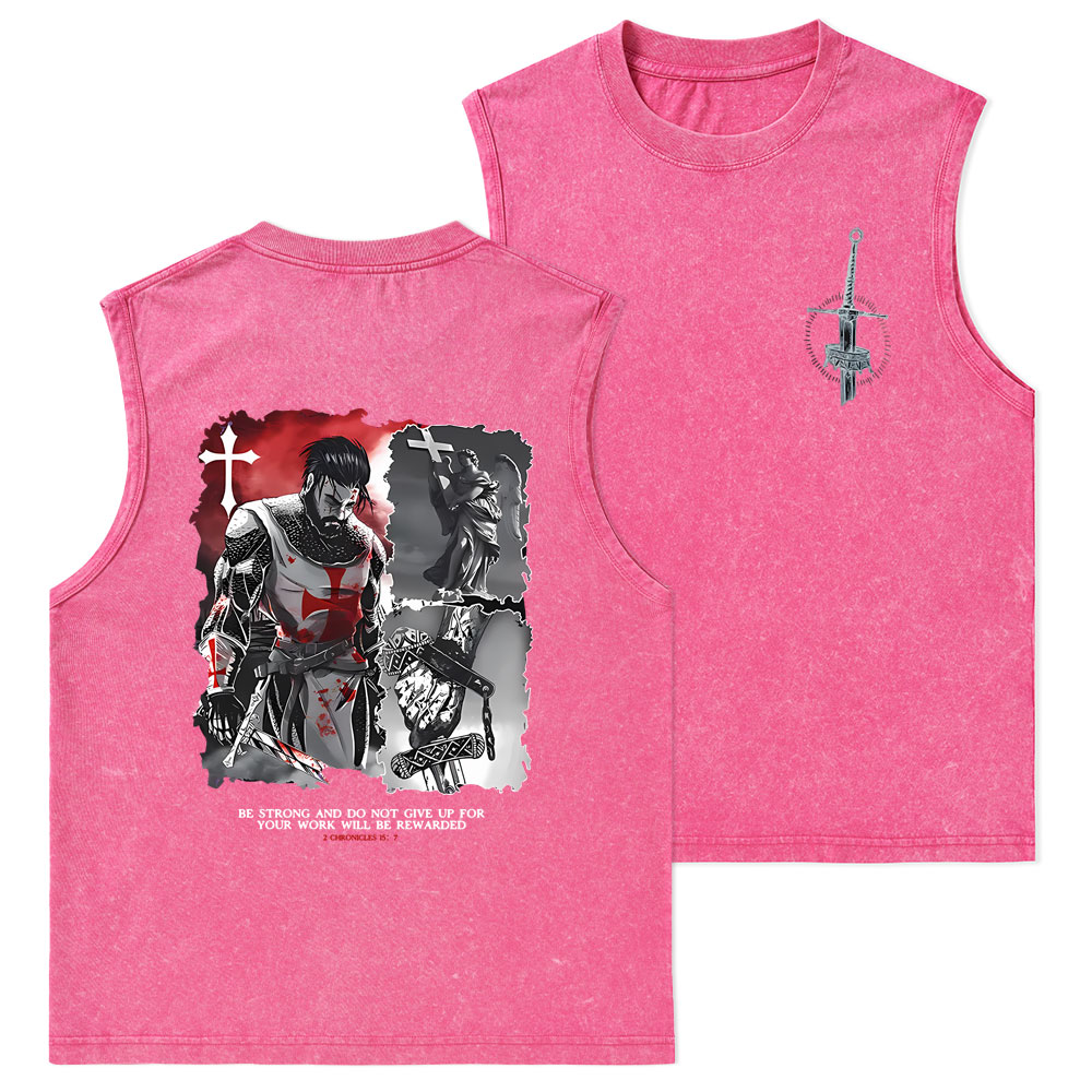 Be Strong And Do Not Give Up Christian Washed Tank Top