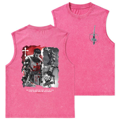 Be Strong And Do Not Give Up Christian Washed Tank Top