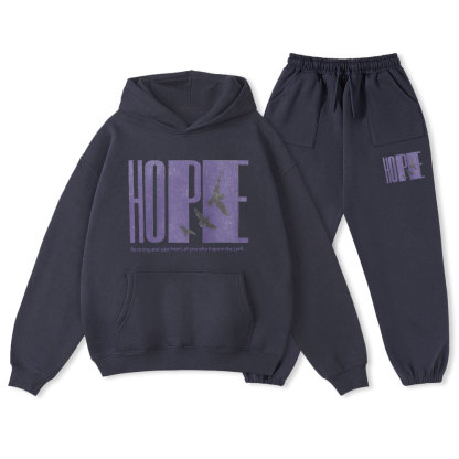 Be Strong And Take Heart Christian Fleece Hoodie Set