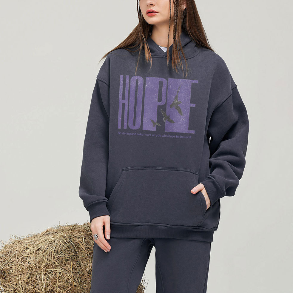 Be Strong And Take Heart Christian Fleece Hoodie Set