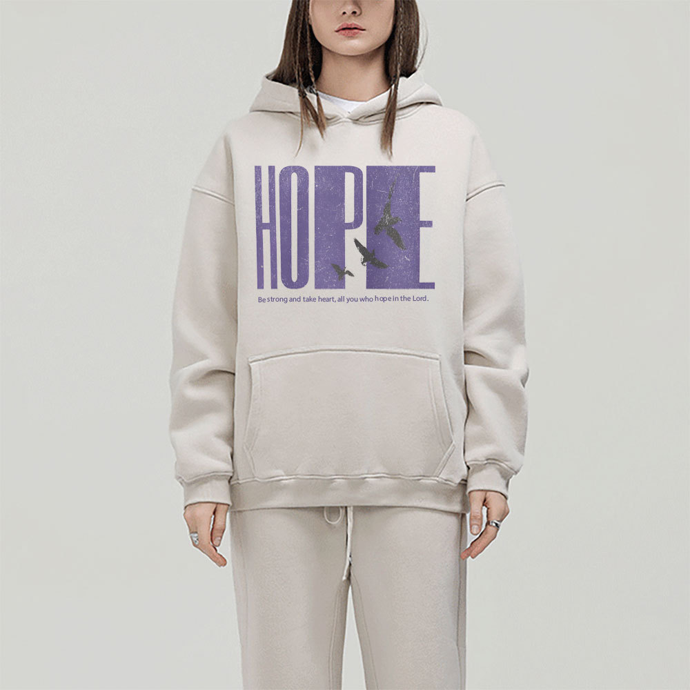 Be Strong And Take Heart Christian Fleece Hoodie Set