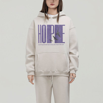 Be Strong And Take Heart Christian Fleece Hoodie Set