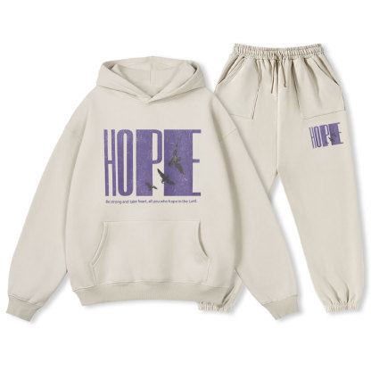 Be Strong And Take Heart Christian Fleece Hoodie Set