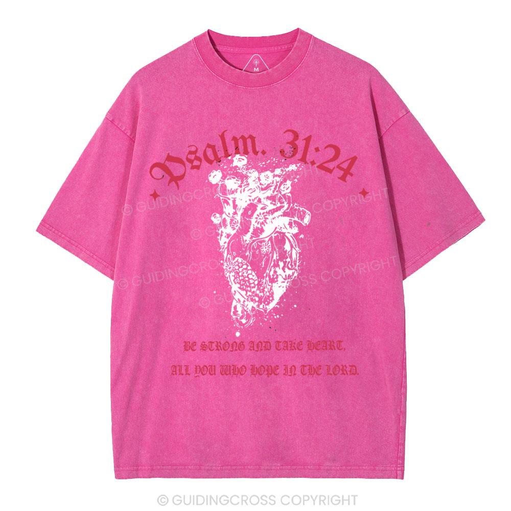 Be Strong And Tate Beart Christian Washed T-Shirt