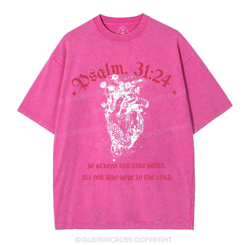 Be Strong And Tate Beart Christian Washed T-Shirt
