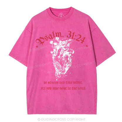 Be Strong And Tate Beart Christian Washed T-Shirt
