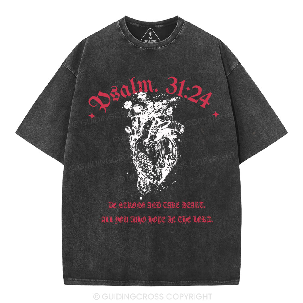 Be Strong And Tate Beart Christian Washed T-Shirt