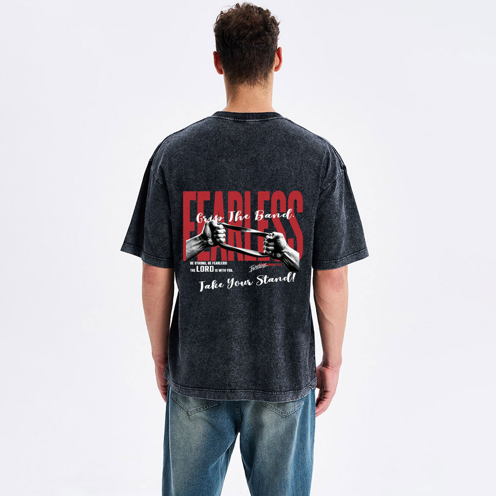 Be Strong Be Fearless Christian Washed T-Shirt